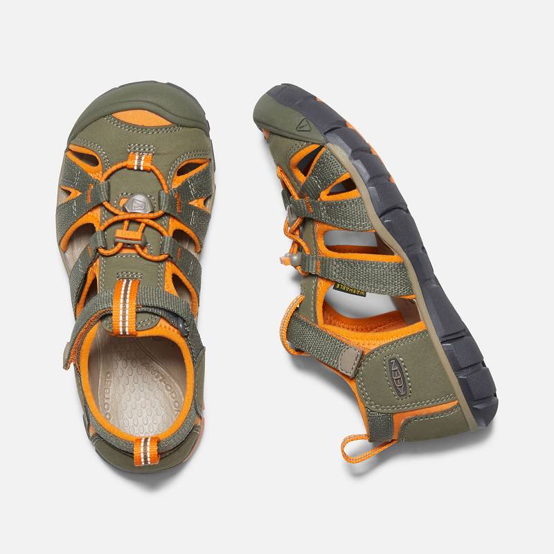 Keen Seacamp II CNX Wassersandalen Kinder DE-97240 Dusty Olive/Russet Orange - Keen Kinderschuhe Oli